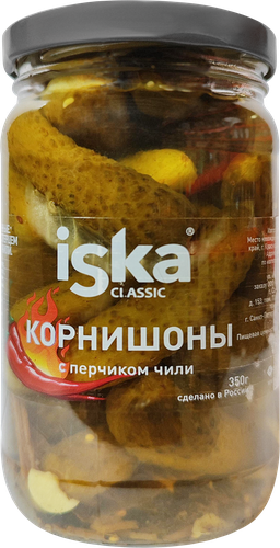 

Корнишоны Iska с перцем чили 350 г