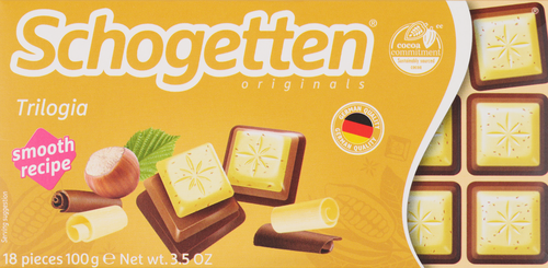 

Шоколад смешанный Schogetten Trilogia с грильяжем и фундуком, с джандуей и фундуком 100 г
