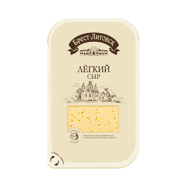 Сыр п/тв Брест-Литовск легкий в сух вещ слайс нарезка 35% 130г