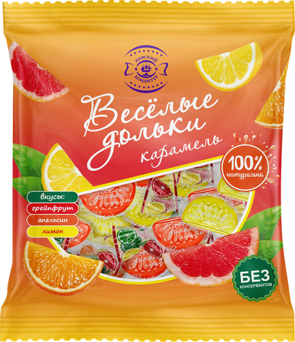 

Карамель леденцовая Невский кондитер Веселые дольки микс со вкусом лимона, апельсина, грейпфрута 300 г