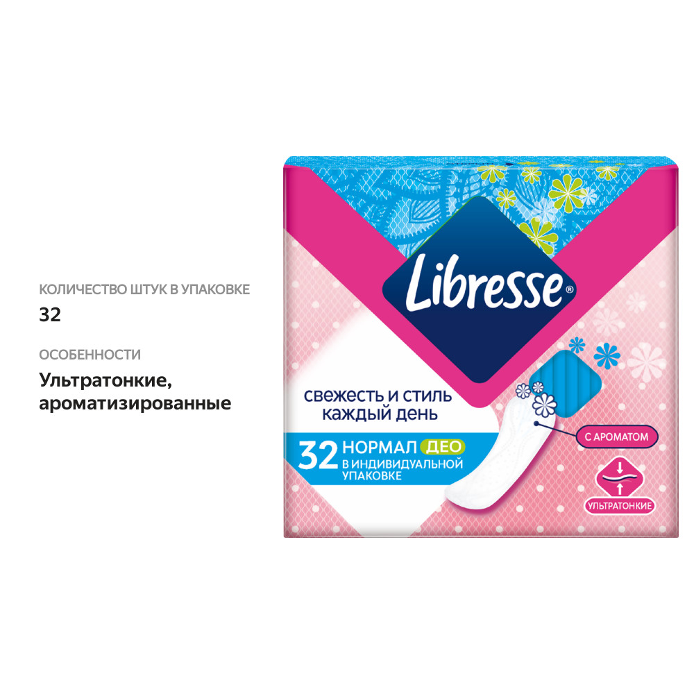 

Прокладки ежедневные Libresse Style Normal Deo 32 шт.