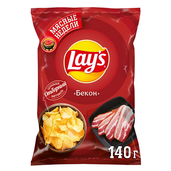 Чипсы Lay's картофельные Бекон 140 г
