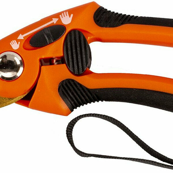 Секатор Amigo 76408, сталь SK-5, с храповым механизмом, оранжевый, 21см