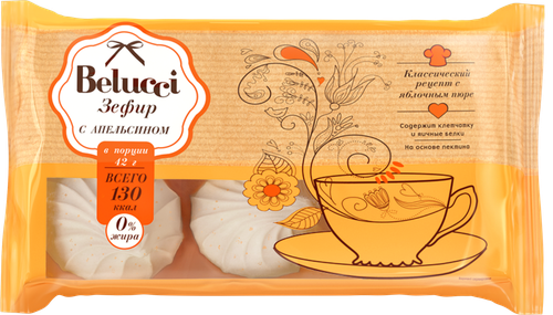 

Зефир Belucci с апельсином 250 г