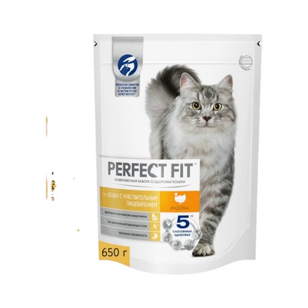 Корм Perfect Fit сухой корм для кошек с чувствит пищевар инд 650г