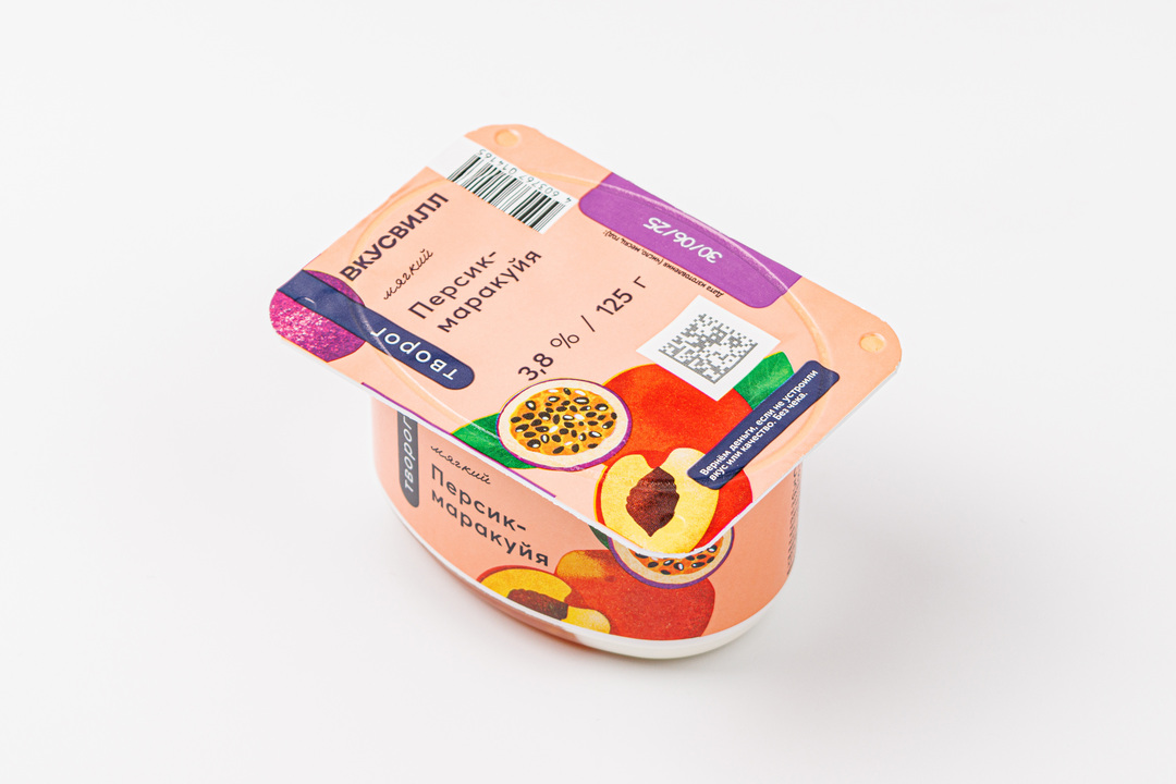 

Творог мягкий ВкусВилл Персик-маракуйя 3.8% 125 г