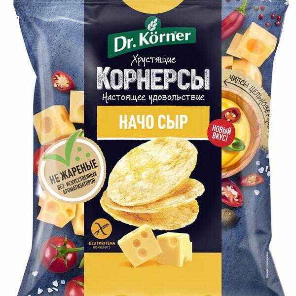 Чипсы Dr.Körner кукурузно-рисовые с сыром начо 50 г
