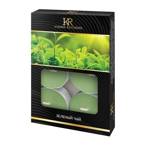 Свеча ароматическая Kukina Raffinata Зеленый чай 6 шт.