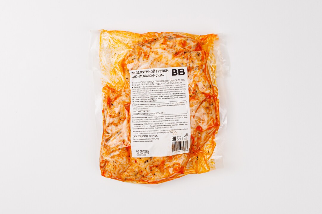 

Филе куриной грудки ВкусВилл По-мексикански 750 г