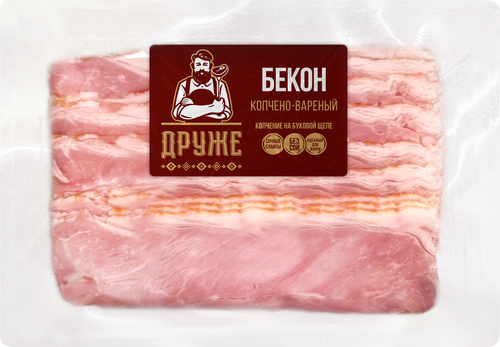 

Бекон Друже копчено-вареный нарезка 200 г