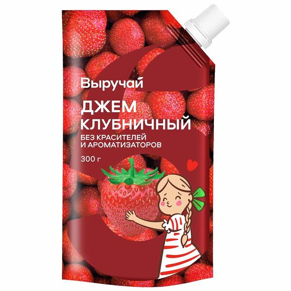 Джем Выручай Клубничный нестерилизованный 300 г