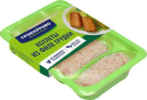 

Котлеты Троекурово из филе грудки цыпленка-бройлера 450 г