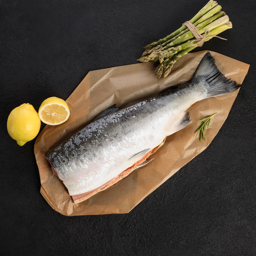 

Кета потрошеная обезглавленная из замороженного сырья вес