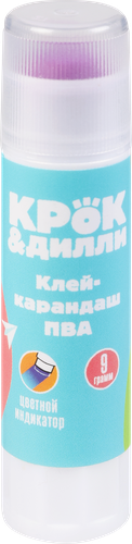 

Клей-карандаш КРОК&ДИЛЛИ ПВА, с исчезающим индикатором