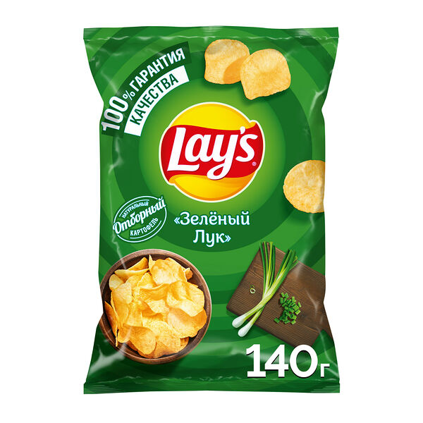 Чипсы картофельные Lay's Зеленый Лук 140 г