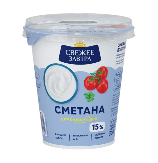 

Сметана Свежее Завтра 15% 300 г БЗМЖ