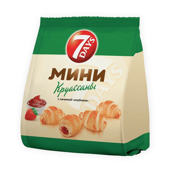 Мини круассаны 7 Days с начинкой клубника 265 г