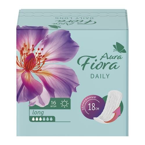 Ежедневные прокладки Aura Fiora удлиненные 16 шт.