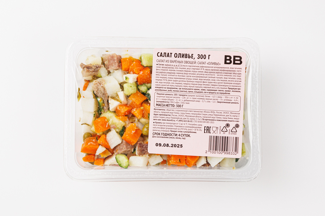 

Салат ВкусВилл оливье 300 г