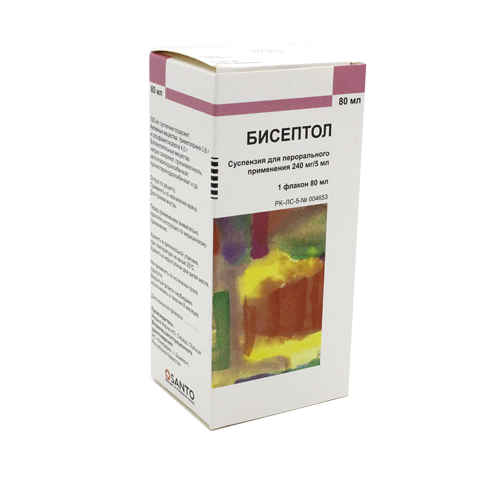 Бисептол 240 мг/5 мл 80 мл суспензия для приема внутрь