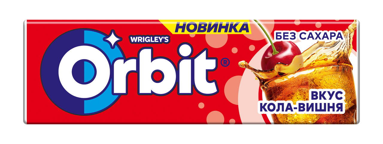 

Жевательная резинка Orbit Кола вишня без сахара 13.6 г