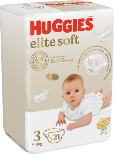 

Подгузники Huggies Elite Soft размер 3 5-9 кг 21 шт.