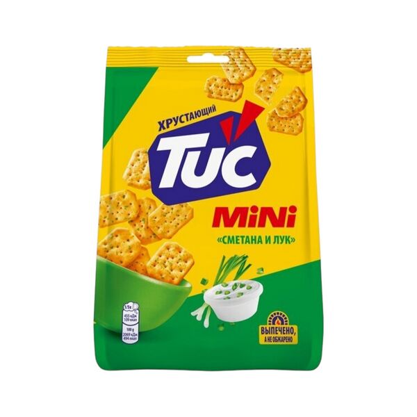 Крекер соленый со вкусом сметаны и лука Снек ТУК мини 110г