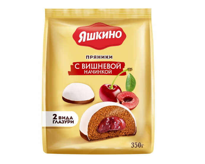 

Пряники воздушные Яшкино с вишневой начинкой 350 г