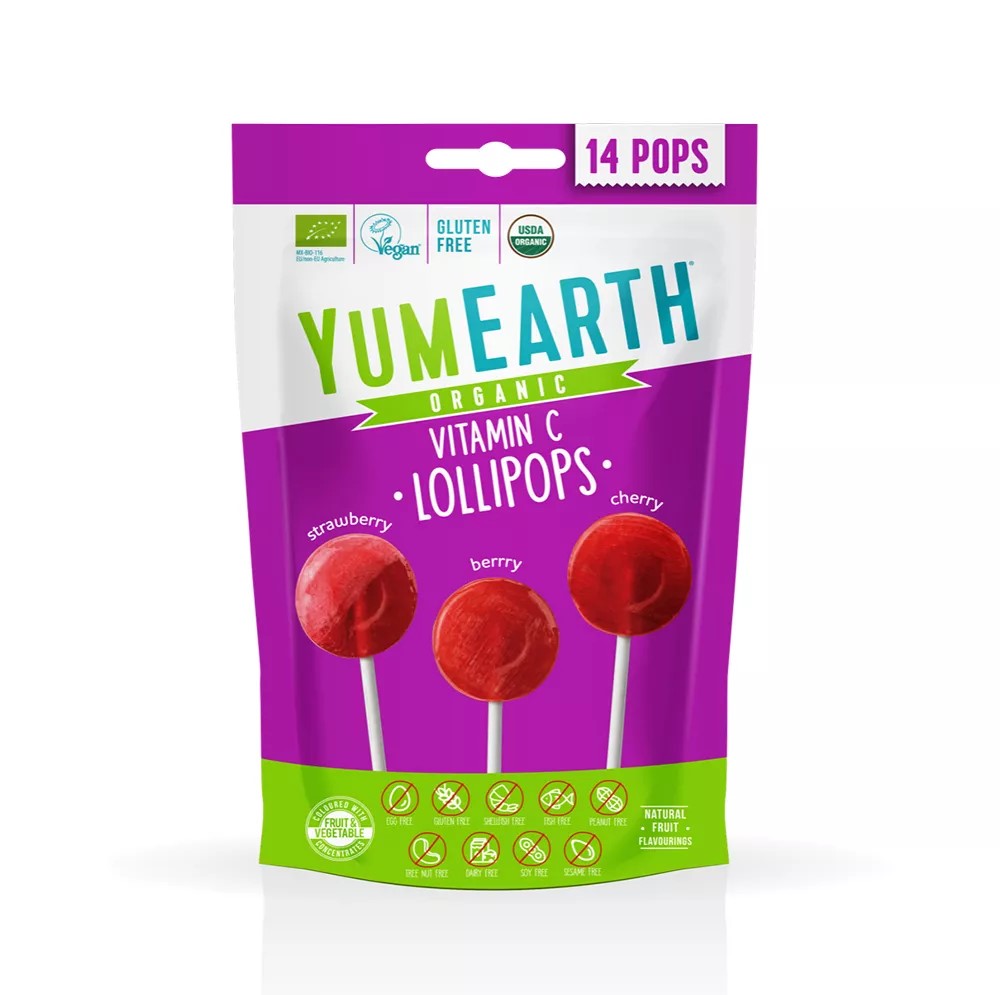

Карамель YumEarth BIO Vitamin C Lollipops на палочке со вкусами клубника, вишня, малина 87 г