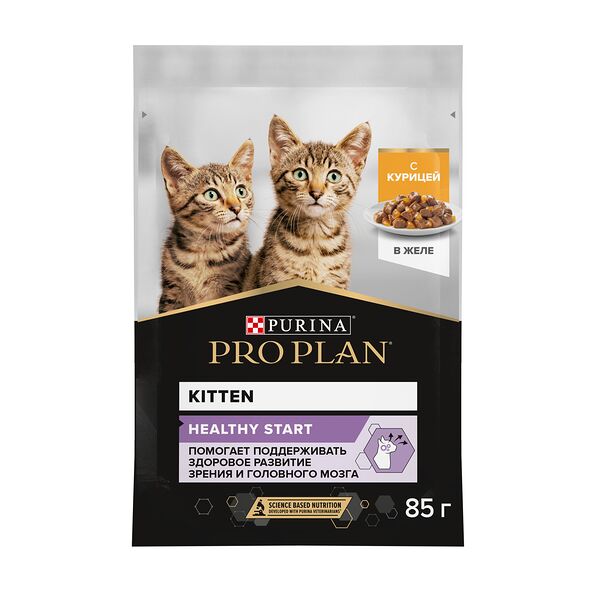 Корм для котят Pro Plan Kitten Healthy Start кусочки с курицей в желе 26 шт. x 85 г