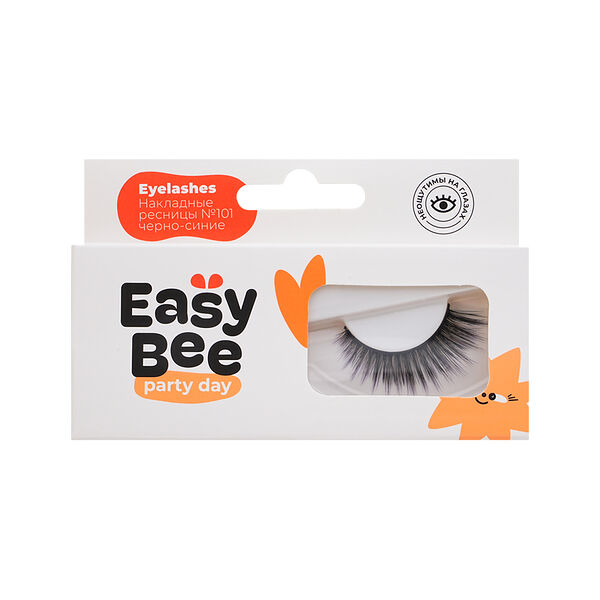 Накладные ресницы Easybee Party Day Eyelashes Color №101 цветные черно-синие
