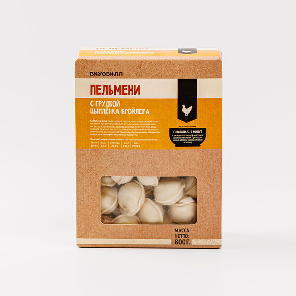Пельмени ВкусВилл с куриной грудкой замороженные 800 г