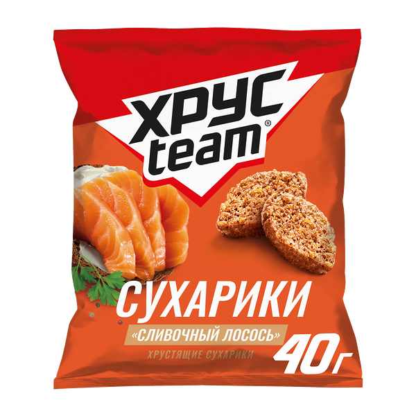 Сухарики Хрусteam Сливочный лосось 40 г