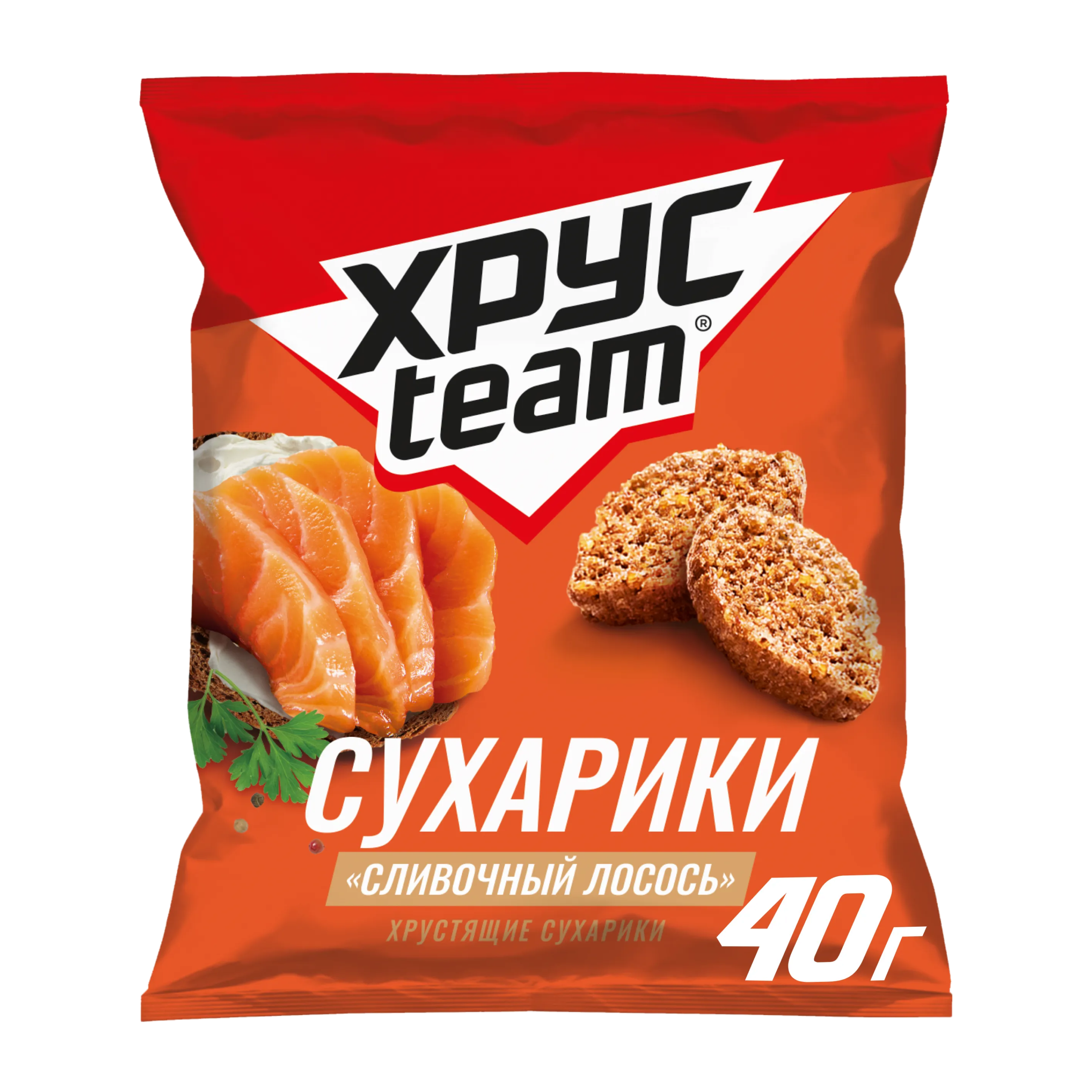 

Сухарики Хрусteam Сливочный лосось 40 г
