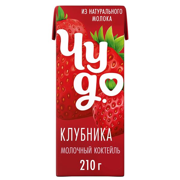 Коктейль молочный Чудо со вкусом клубника 2% 210 г