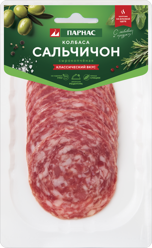 

Колбаса сырокопченая Парнас Сальчичон нарезка 75 г