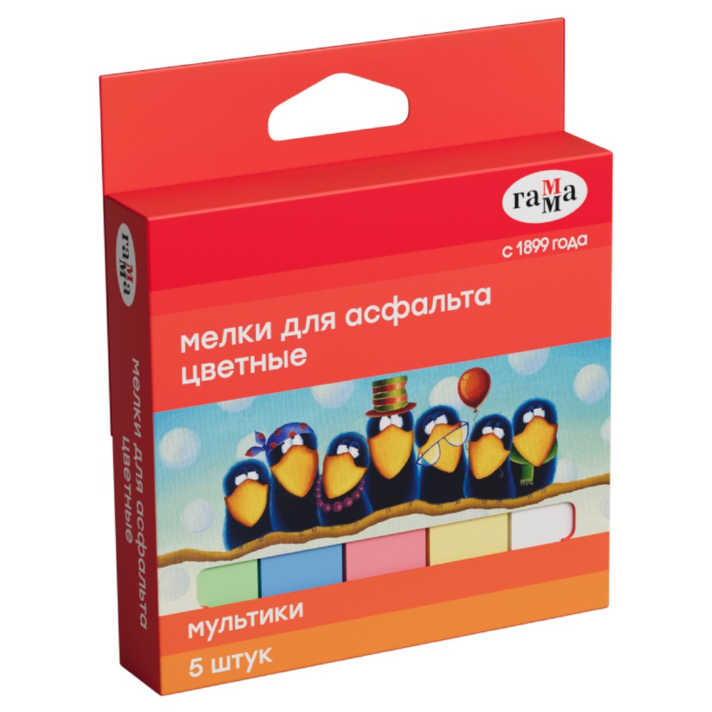 

Мелки для асфальта Гамма мультики 5 шт.