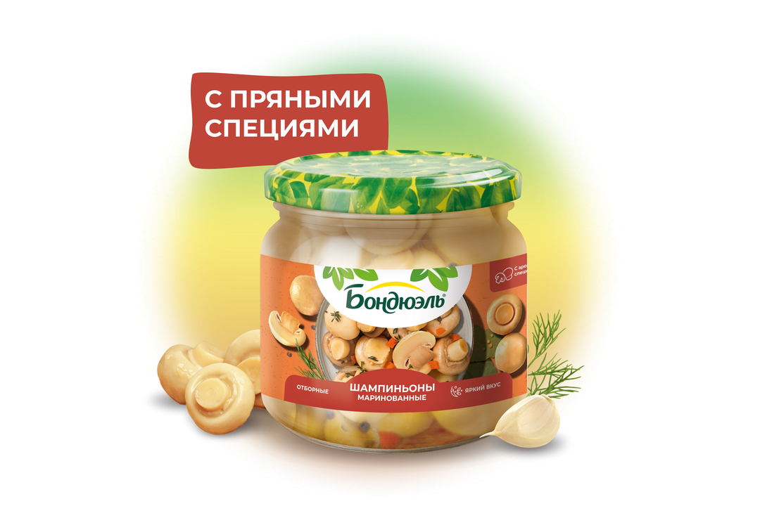 

Шампиньоны Бондюэль Маринованные 350 г