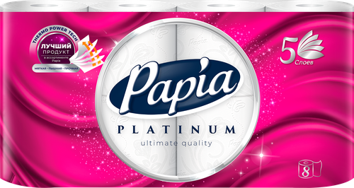 

Туалетная бумага Papia Platinum 5 слоев 8 рулонов