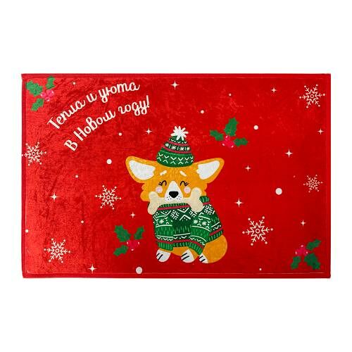 Коврик Wellfort велюровый придверный новогодний 40 x 60 см