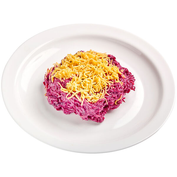 Салат из свеклы с сыром и чесноком, собственное производство