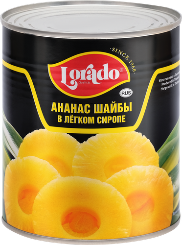 

Ананас Lorado шайбы в легком сиропе 820 г