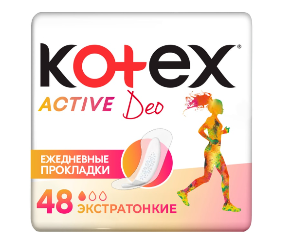 Прокладки Kotex Active Deo ежедневные экстратонкие 48 шт