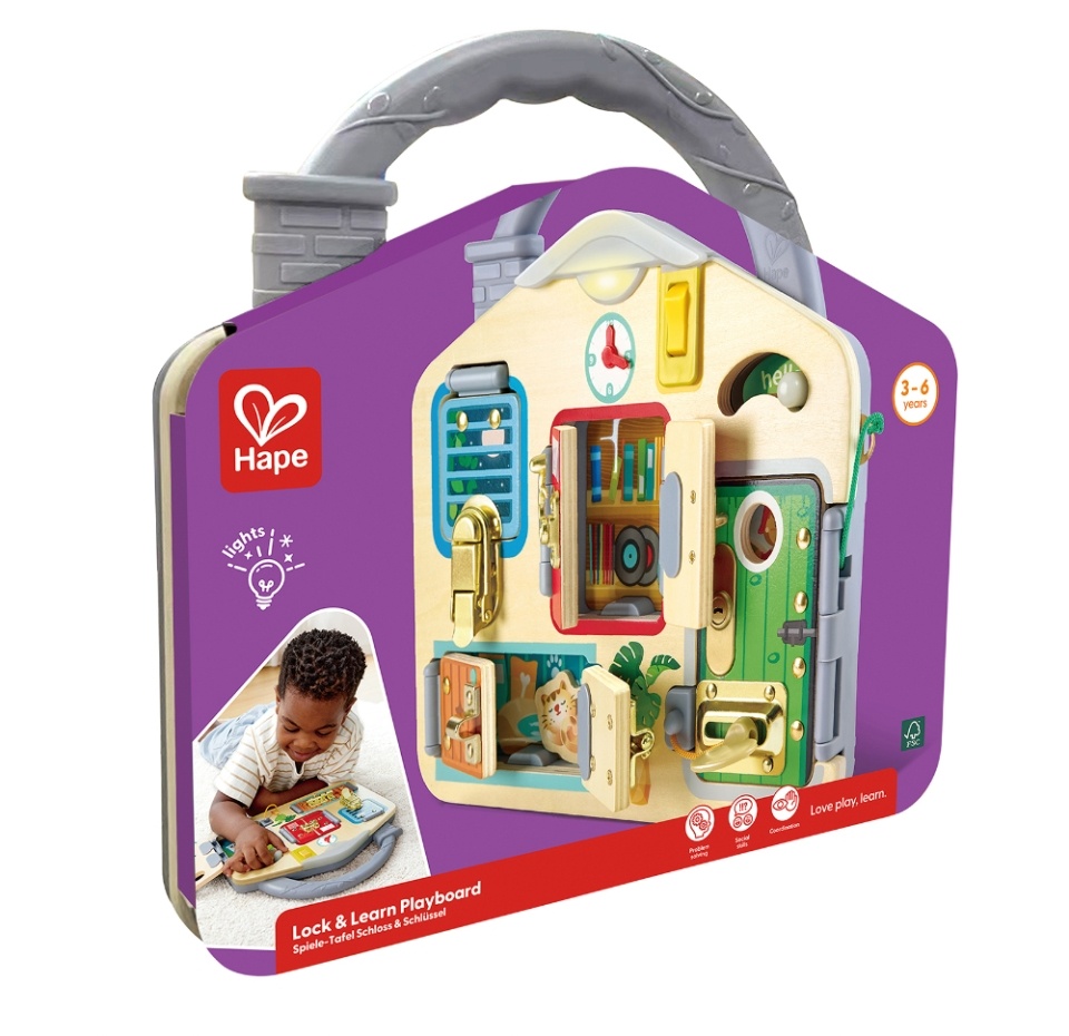 

Игрушка развивающая Hape Бизиборд.Тайные комнаты 29.5x6x29 см