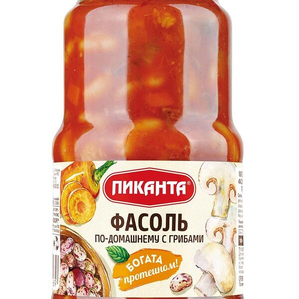 Фасоль по-домашнему Пиканта с грибами 470 г