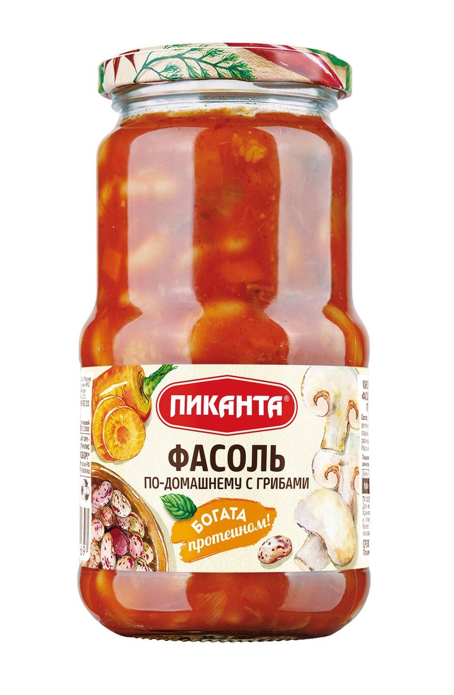 

Фасоль по-домашнему Пиканта с грибами 470 г