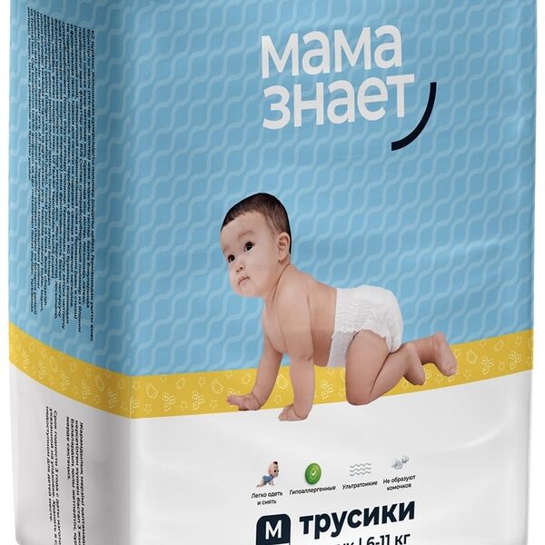 Мама Знает NEW MiniPacs Трусики M 3 (15шт) 6 упаковок в коробке