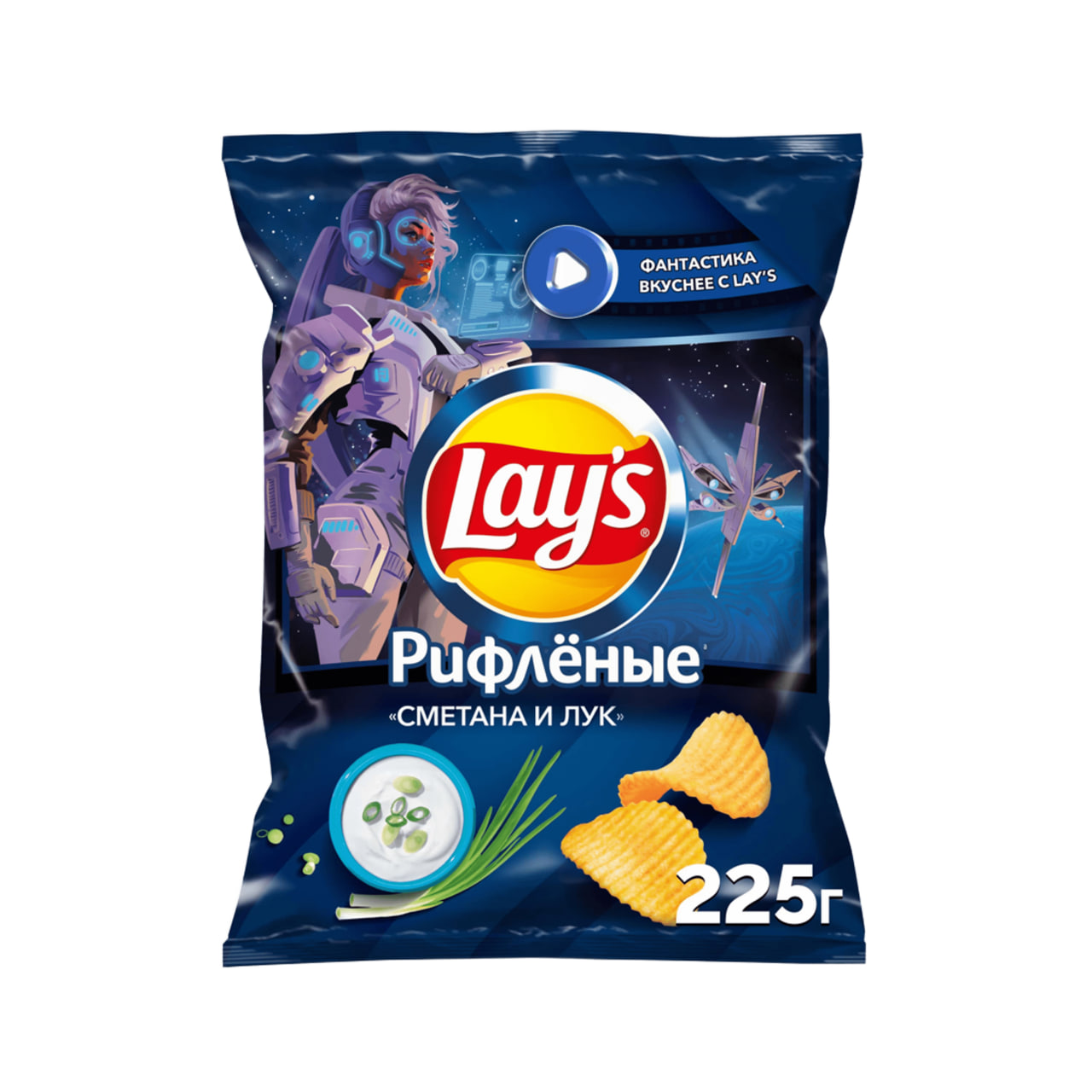 

Чипсы Lay's Рифленые Сметана и лук 225 г