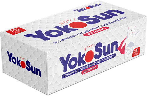 YokoSun бумажные гигиенические салфетки детские п/эт пакет № 200 шт