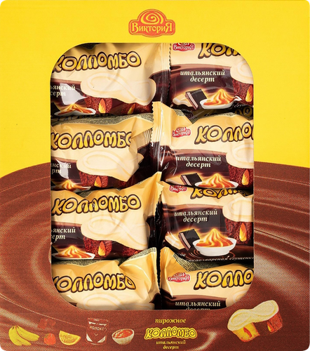 

Пирожное бисквитное Виктория Коломбо Итальянский десерт, бисквит, какао, вареная сгущенка, 800 г